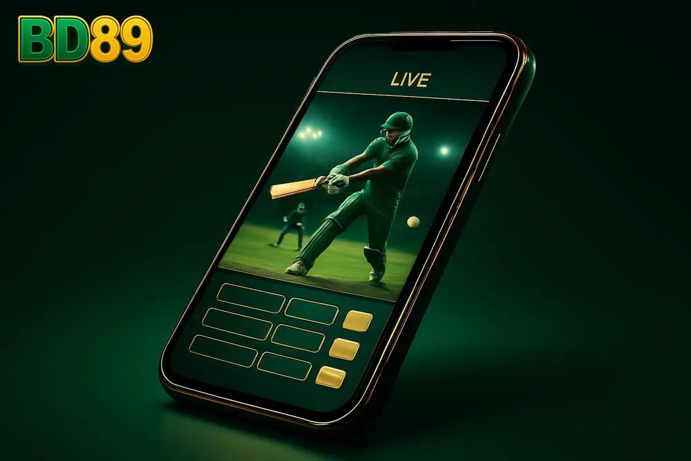 BD89 cricket betting — a smartphone showing a live cricket match odds screen